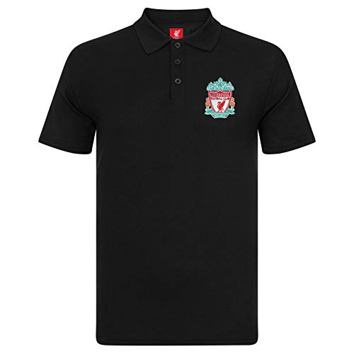 FC Liverpool Herren Polo-Shirt - Wappen - Schwarz - EIN Vereinswappen - M