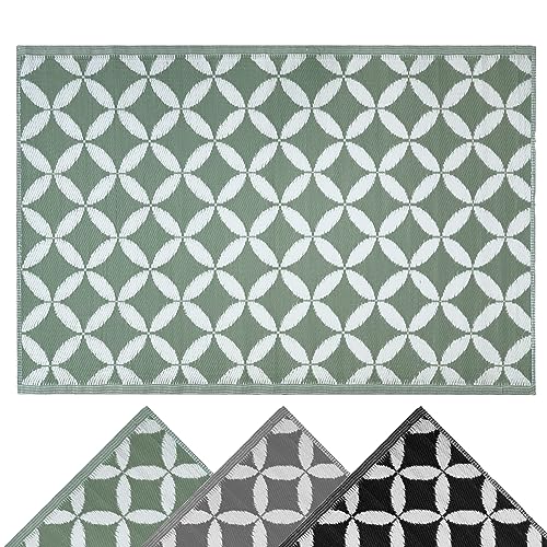 Primaflor Outdoor-Teppich - Kreta, Mint-Grün, 160x230cm,Wetterfester, Wasserabweisender, UV-Beständiger Teppich für Innen und Außen, Balkon und Terrasse