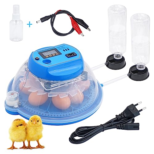 Brutautomat Vollautomatisch, Inkubator für 8 Eier, Inkubator mit Automatischer Eierwende und Temperaturregelung, Digitale LED Anzeige Eierinkubator, Geeignet für Huhn, Ente, Gans, Taube, Wachtel