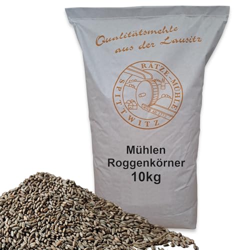 Mühlen Roggenkörner 10kg ganzes Korn gereinigt, frisch aus der Rätze- Mühle in bester Qualität Roggenkerne