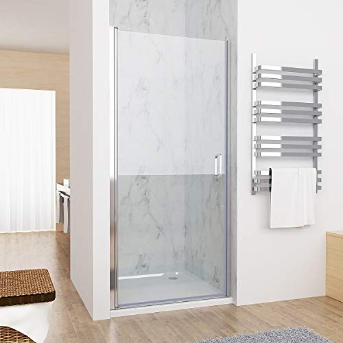 MIQU Nischentür Duschabtrennung Schwingtür Duschwand Dusche mit Nano Glas 90 x 185 cm