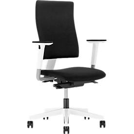 NowyStyl Bürostuhl 4ME, Synchronmechanik, ohne Armlehnen, höhenverstellbare Rückenlehne, weiß/schwarz