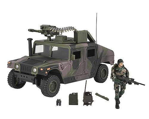 Peterkin World Peacekeepers 26 cm Humvee Assault Fahrzeug mit Militärfiguren und Zubehör | Maßstab 1:18 | Actionfiguren und Zubehör | ab 3 Jahren