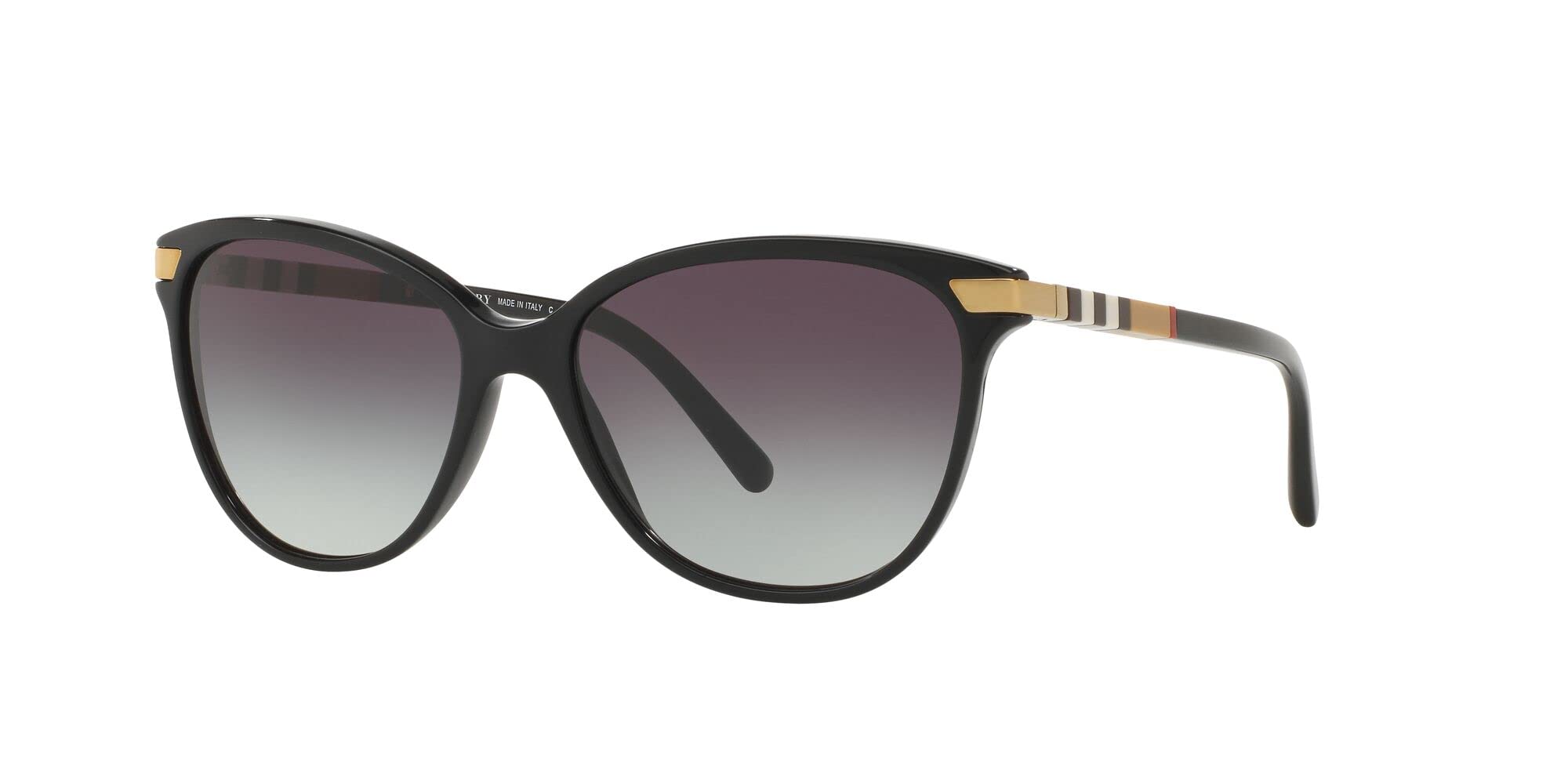 Burberry Unisex BE4216 Sonnenbrille, Schwarz (Gestell: schwarz, Gläser: grau-verlauf 30018G), Large (Herstellergröße: 57)