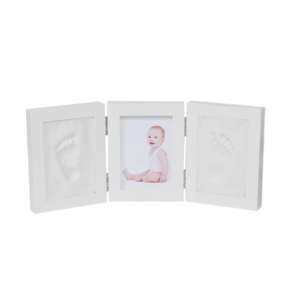 Tlily 5 Zoll Tri-Fold ohne Decke für Neugeborene, Handabdruck, Fotorahmen, Neugeborene, Spielzeug, Geschenk, Basteln, Souvenirs, Spielzeug