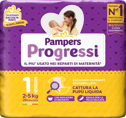 Pampers Progressi Newborn, 168 Pannolini, Taglia 1 (2-5 kg)