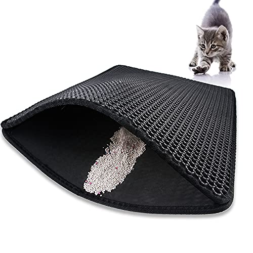 Oncpcare Eva-Doppellagige Katzenstreu Matten mit wasserdichter Bodenschicht Blackhole Katzenmatte für Katzen und Hunde