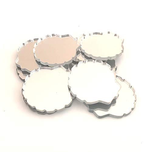 Servierwell Shell-Form-Spiegel, 10 Stück, viele Farben, bruchsicheres Acryl, latte, Pack of 10 x 10cm