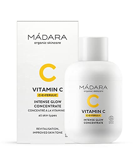 MÁDARA Organic Skincare | Vitamin C Intense Glow Konzentrat - 30ml, Glow-Boosting, Brightening, Dermatologisch getestet, Vegan, Ecocert zertifiziert, Recycelbare Verpackung.