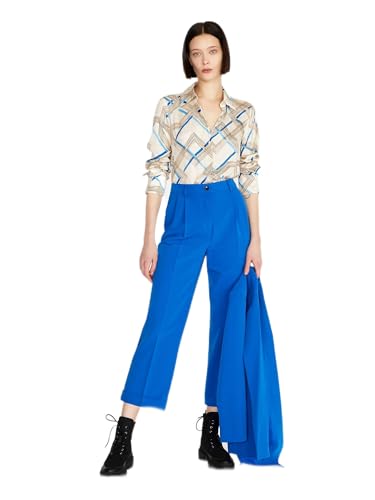 Sisley Women's Trousers 4KVXLF02H Pants, Bright Blue 36U, 38