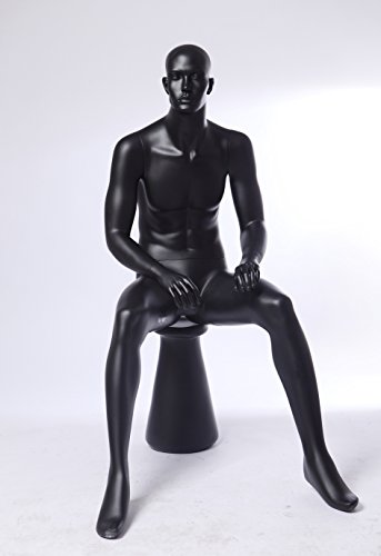 Euroton NEU QT10-8 schwarz abstrakte sitzende Schaufensterpuppe Mannequin Figur männlich matt