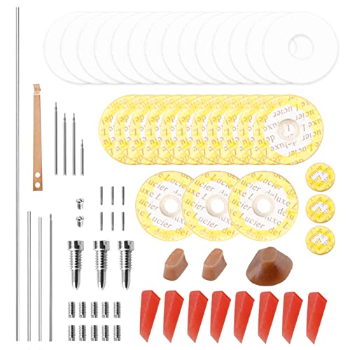 Flöten Reparaturteile Set Weiß/Gelb Pad Musikinstrument Zubehör Schraube Multifunktionales Flötenreparaturwerkzeug Kit für Anfänger Mehrfarbig