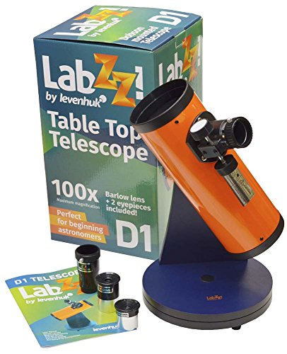 Levenhuk LabZZ D1 Einfach Zu Bedienendes Teleskop für Kinder mit Drehbarer Tisch-Dobson-Montierung und 100-Facher Vergrößerung