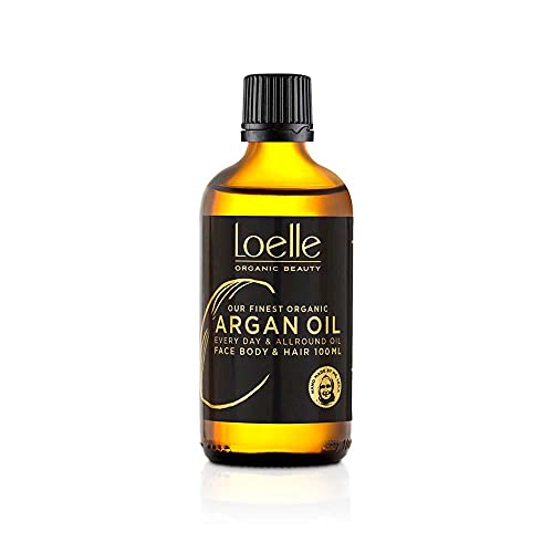 Loelle - 100% reines, kaltgepresstes Arganöl – Bioöl aus Argan für Haare, Gesicht und Hände - vegan und feuchtigkeitsspendend - Körperöle mit Vitamin E - handverlesen in Marokko (100ml)