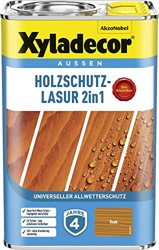 Xyladecor Holzschutzlasur Teak 4 l Außen Imprägnierung Holzschutzmittel