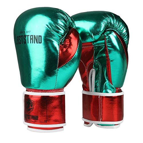 CXYY Boxen für das Training Muay Thai Hauthandschuhe für Sparring, Kickboxen Fighting Punch Bags Professionelle Griff-Sparringhandschuhe,Grün,8oz