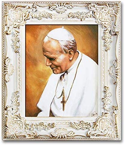 jvmoebel Religion Papst Johannes Paul 2 Handarbeit Ölbild Ölbilder Rahmen Bilder G01708