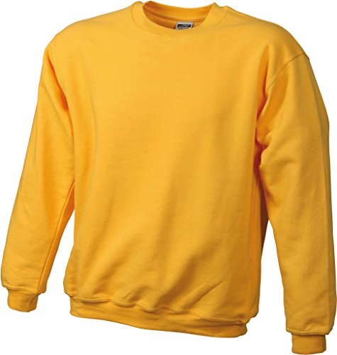 JN040 Round Sweat Heavy Sweatshirt Rundhals Pullover Übergröße, Farbe:Gold Yellow;Größen:5XL