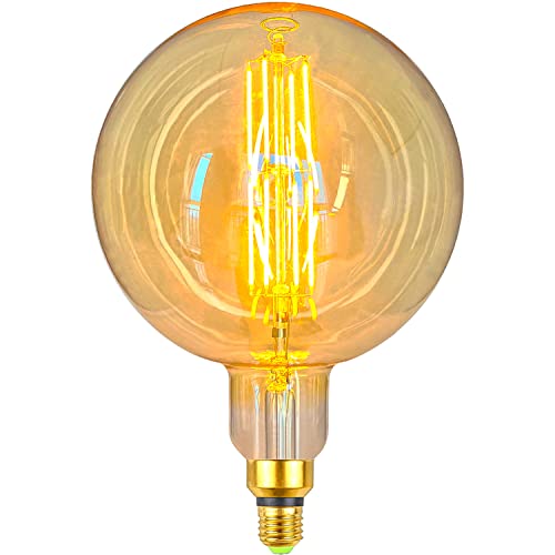 TIANFAN Antike LED-Lampen Riesige dekorative Glühbirne 8W Dimmbare E27-Basis 220 / 240V 600Lumen Supergelb Warm (G200)