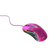 Xtrfy M4 RGB, ultraleichte kabelgebundene Gaming-Maus, ergonomisches Design für Rechtshänder, hochmoderner Pixart 3389 Sensor, einstellbare RGB-Beleuchtung, Pink Edition