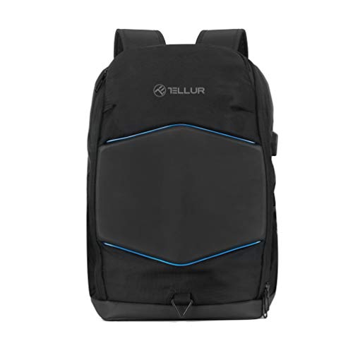 Tellur Backpack GlowPack, Iluminated strip, USB port, 15.6", black
