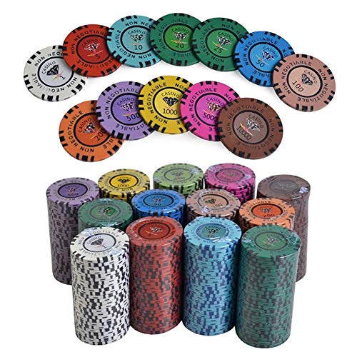 TX GIRL 100PCS / SET-Lehm Diamant Poker Chips Sets Mit Acryl Case & Tischdecke & Knopf Casino Texas Hold'em Poker-Sets 13.5g / Pc (Color : 3)