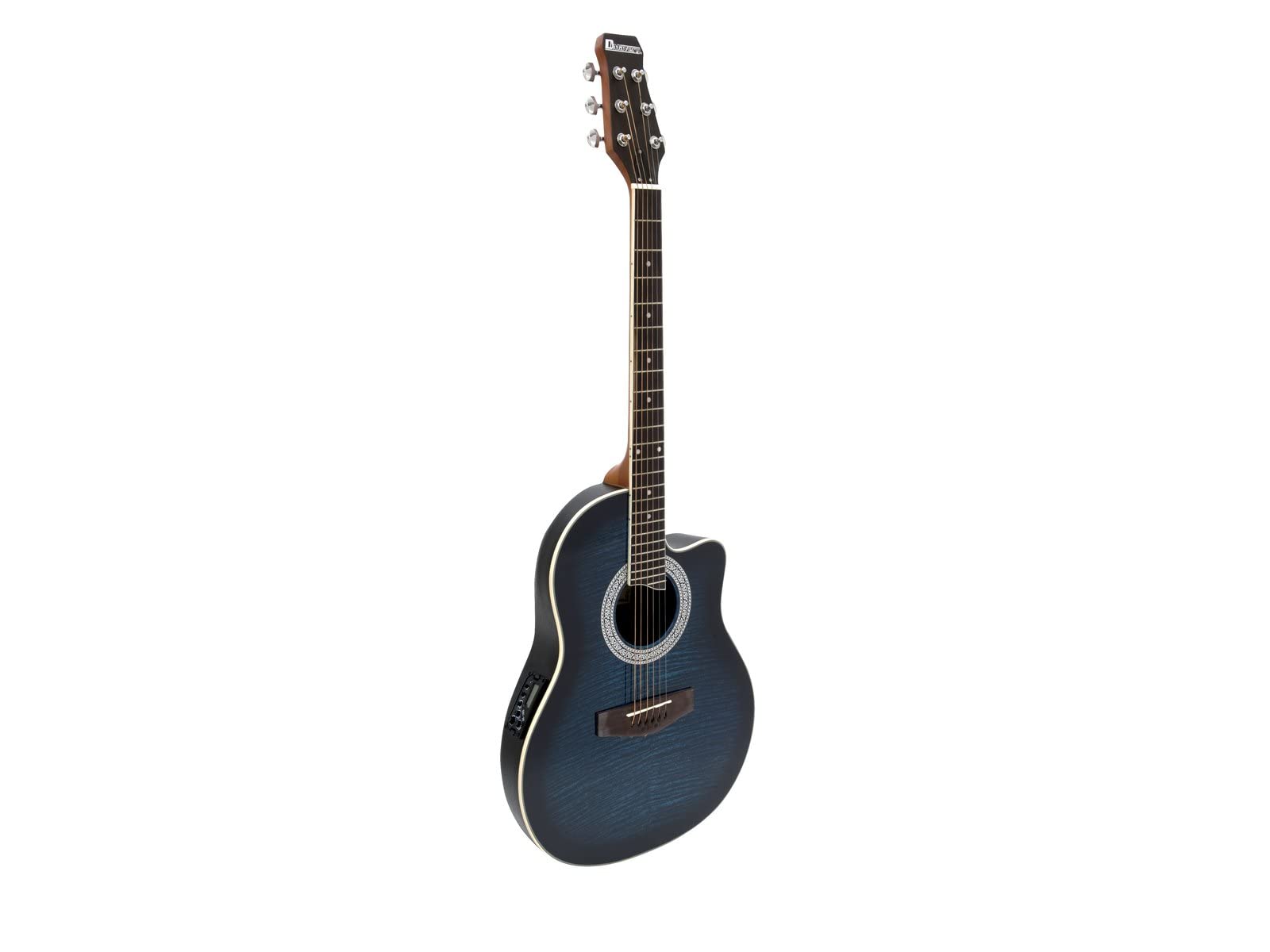 DIMAVERY RB-300 Rounded back, blau | Akustische Gitarre mit Piezo-Tonabnehmer