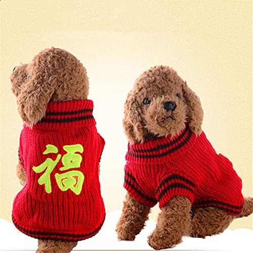 ZNZT Hundekleidung Hundestrickpullover Chinesisches Neujahrskostüm Für Katze Und Welpenmantel Für Kleinen Hund Chihuahua Pomeranian Halloween