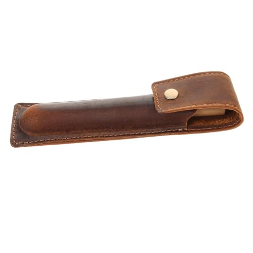 Leder-Stifthalter, einzelnes Federmäppchen, Leder-Federmäppchen, einzelne Stifttasche, Füllfederhalter-Etui, einzelnes Stiftetui, einzelnes Stiftetui, wie abgebildet, 15,50 x 4,00 x 2,50 cm, Reiseadap