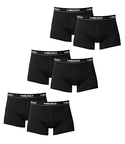 HEAD Herren Boxer Boxershort Unterhose 6er Pack in vielen Farben (Black, M)