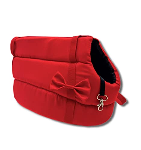 Odolplusz Elegante Hundetasche für Hunde/Katzen, Waschbar - Kleine/Mittlere/Mittelgroße, XS, S, L, M/Hundetragetasche Katzentasche Tragetasche Transporttasche (Rot)
