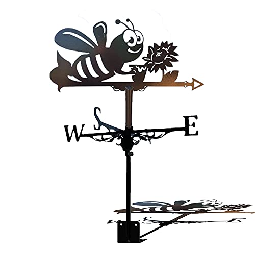 BAWHO Gusseisen-Wetter-Schaufel Mit Berg-Wind-Richtungs-Werkzeug Bienen-Szene-Garten-Pfahl-Wetter-Schaufel Im Freien