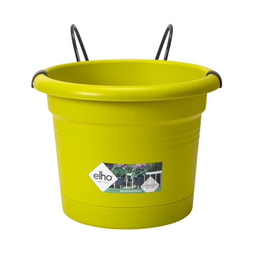 elho Green Basics Potholder Allin1 Metall 27 - Blumentopf für Balkon & Außen - Ø 19.5 x H 18.5 cm - Grün/Lime Grün