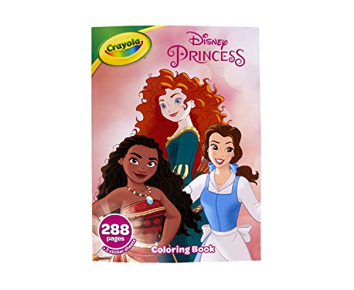 Crayola Disney Princess Coloring Book with Stickers, Gift for Kids, 288 Pages, Ages 3, 4, 5, 6