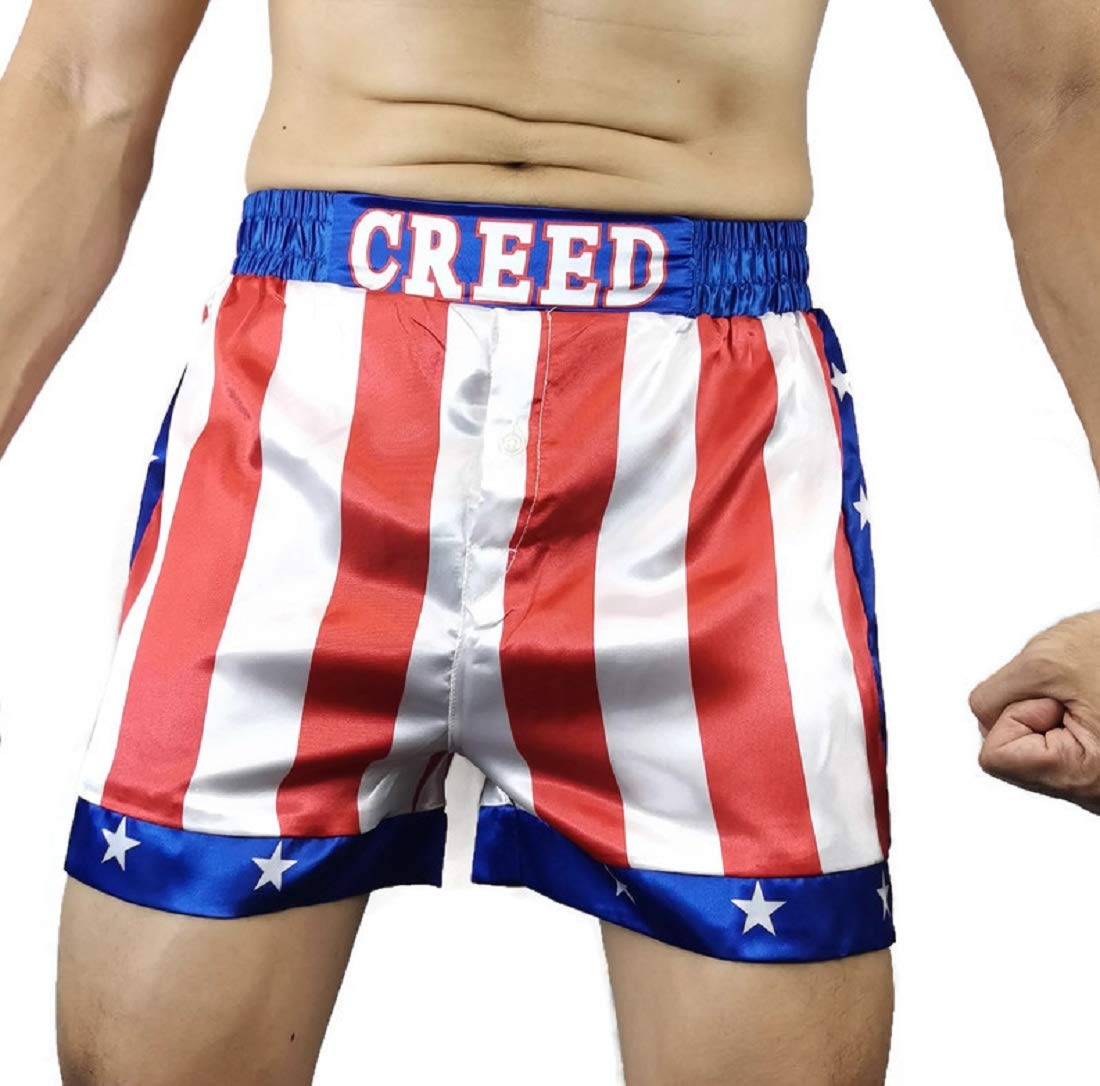Creed Rocky Herren Boxershorts mit amerikanischer Flagge, Motiv: Apollo Johnson - - Medium