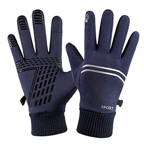Handschuhe Sport Touchscreen Double Line reflektierende Streifen Männer Winter sowie wasserdichte Outdoor rutschfeste Outdoor-Handschuhe aus Samtbaumwolle
