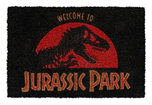 Grupo Erik Fußmatte Jurassic Park,Fussmatte Jurassic Park 40 x 60 cm, Fußabtreter aus Kokosfaser, Schumtzfangmatte für das Haus, Jurassic Park Merchandise
