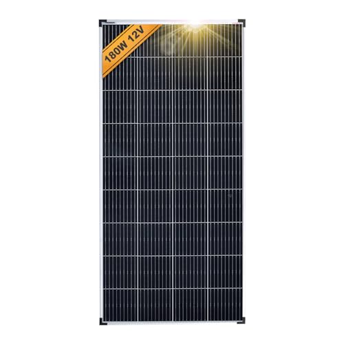 enjoy solar Mono 180W 12V PERC-Technologie 9BB Monokristallines Solarpanel Solarmodul Photovoltaikmodul ideal für Wohnmobil, Gartenhäuse, Boot