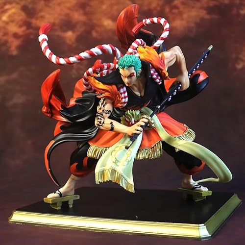 One Piece GK World Roronoa Zoro Actionfiguren im Kabuki-Stil – Sammelfiguren zum Spielen und Ausstellen – Hochdetaillierte Charaktere, 24cm großes Figurenmodell,Spielzeuggeschenke