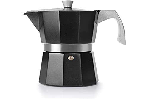 IBILI 623112 Kaffeemaschine Espresso für 12 Tassen, Aluminium, schwarz, 26 x 13 x 13 cm