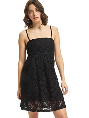Urban Classics Damen Ladies Laces Dress Kleid, Schwarz (Black 7), 40 (Herstellergröße: L)