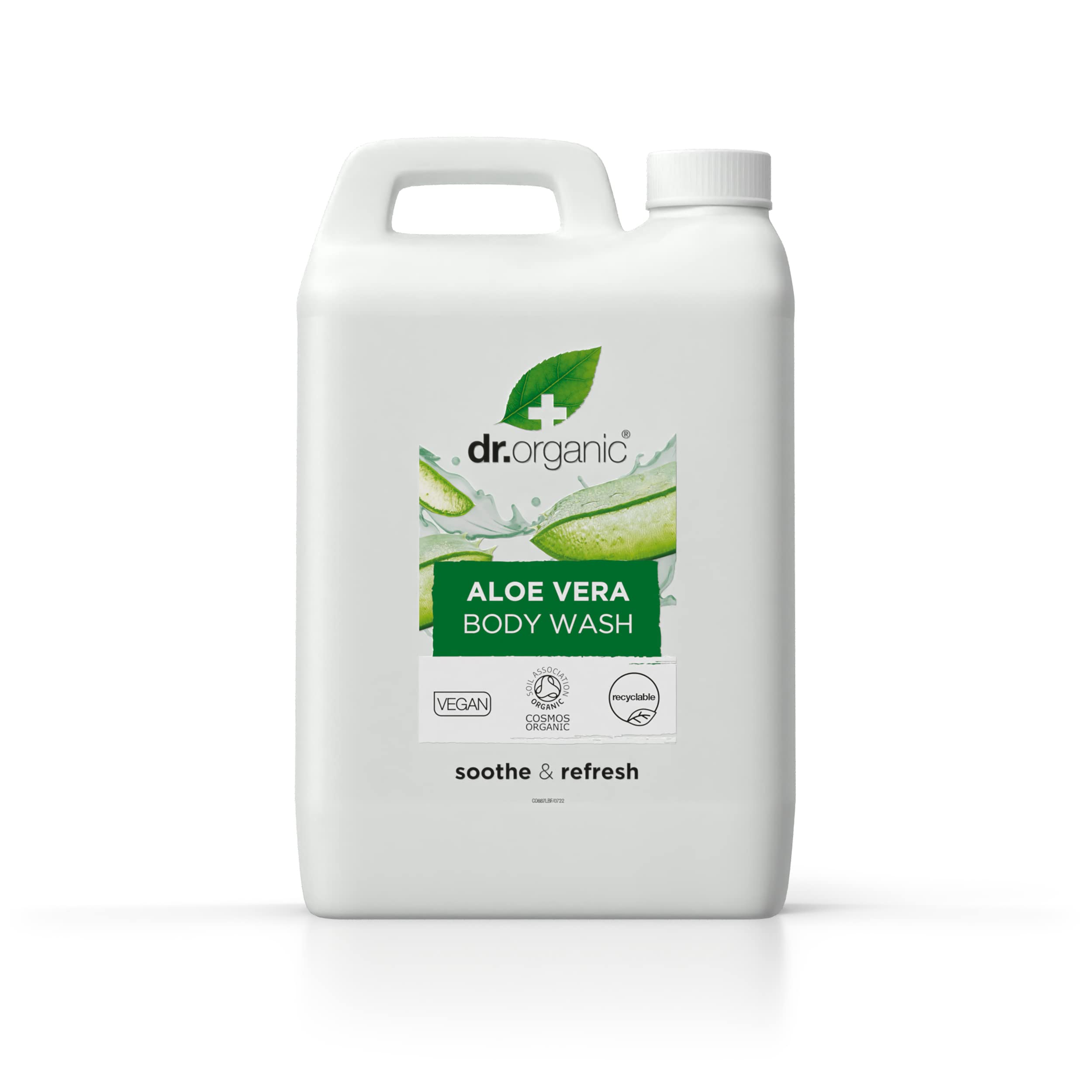 Dr Organic Aloe Vera Körperwaschgel 5L Nachfüllpack, Duschgel, Für alle Hauttypen, Natürlich, Vegan, Tierversuchsfrei, Paraben- & SLS-frei, Recycelt & Recyclebar, Zertifiziert Bio, 5L