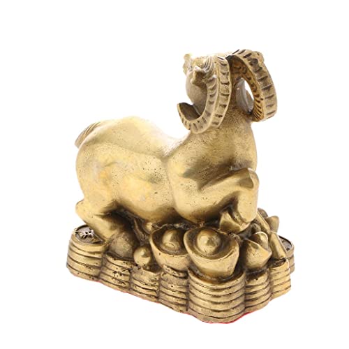 Fenteer Messing Chinesische Tierkreiszeichen Sternzeichen Figur Tierfigur Feng Shui Reichtum Ornamente, Ziege