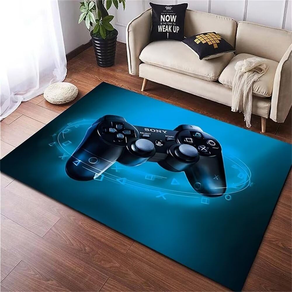 XINGXISHI 3D Gamer Teppich Kinder Jungen Teenager Groß Kinderzimmer Gaming Teppich Schlafzimmer Dekoration Wohnzimmer Krabbelmatte Modern Weich Kinderteppiche Waschbarer