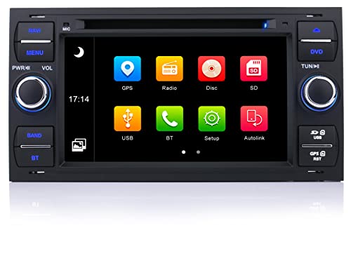 iFrego 7" HD Autoradio DVD Player GPS Navigation RDS SD Bluetooth Touchscreen mit sat NAV GPS Navigation für Ford C-Max/Galaxy/Connect/Kuga/Fiesta/S-Max/Focus/Transit/Fusion/Mondeo