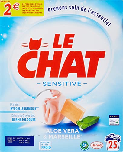 Le Chat Sensitive Waschpulver, hypoallergen, Mandelmilch, 25 Waschgänge