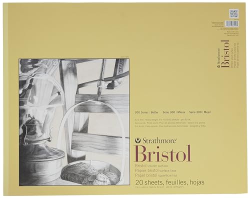 Strathmore 300 Series Bristol Smooth Pad, Papier, Bandgebunden, 19"x24", 20