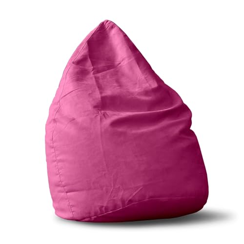 Lumaland Luxury XL Microvelours Sitzsack stylischer Beanbag 120L Füllung Pink