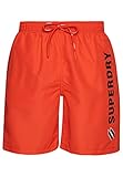 Superdry Mens Code APPLQUE 19INCH W2-Swim Shorts, Havana Orange, Medium