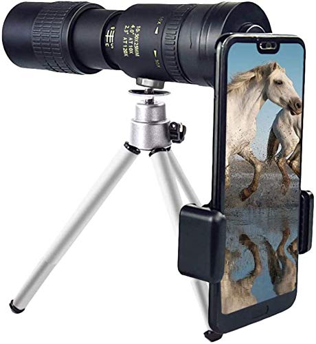 für Smartphone, 12 x 50 Hochleistungs-HD-Teleskope mit Stativ, BAK4-Clip für Universal-Telefon, Prisma wasserdicht für Vogelbeobachtung (b A)